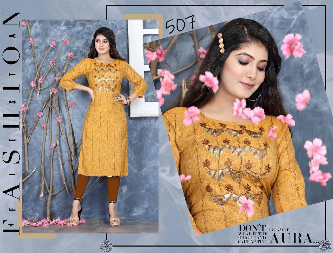 Jazzy 501 Designer Heavy Ethnic Wear Rayon Straight Kurti Collection